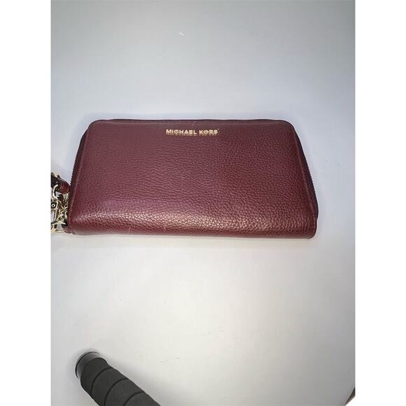Michael Kors Brown Leather Wristlet Jet Set Travel Wallet and Credit Card Holder - Picture 1 of 12